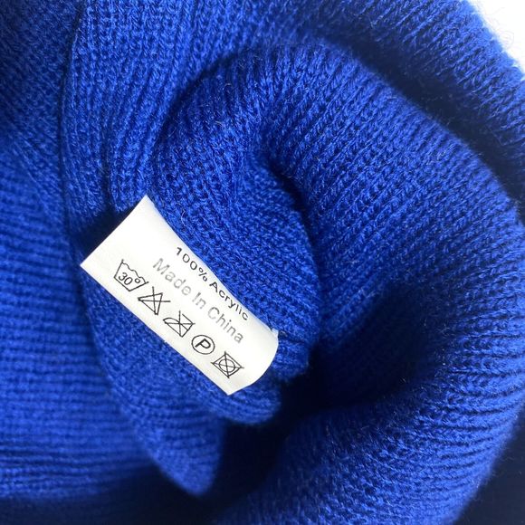 Toronto Maple Leafs Hat Winter NHL Apparel Knit Cap Blue & Grey w Pom Pom, GUC - Picture 5 of 5